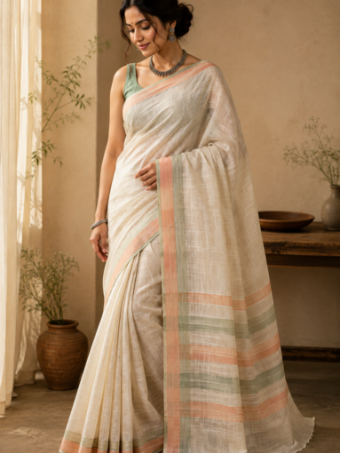 Linen saree
